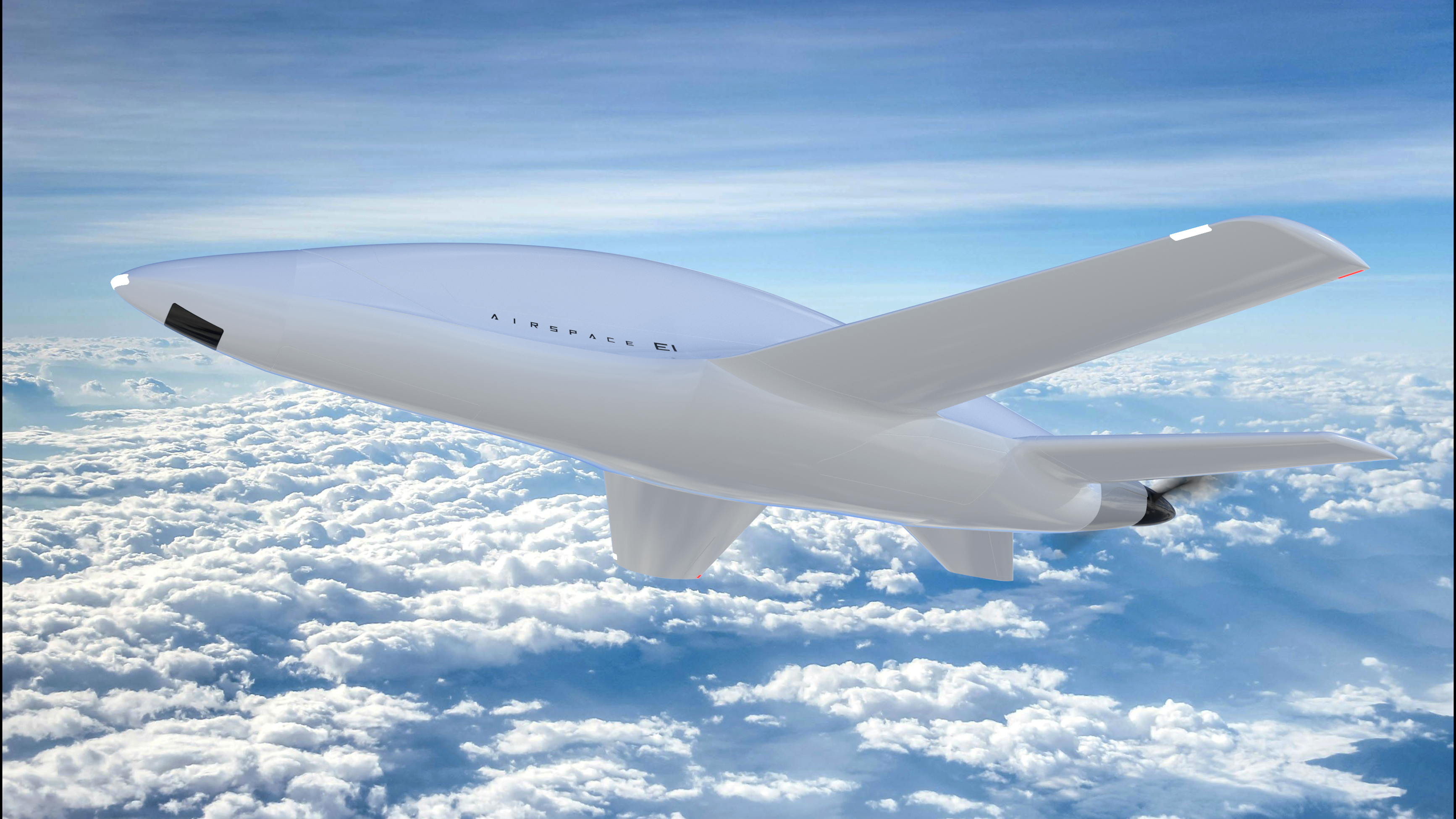 Bezpilotní letoun AIRSPACE E1 nad mraky